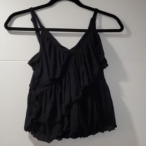 Free people cropped ruffle tank top